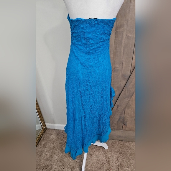 SILENCE+NOISE Stella Lace Strapless Dress In Blue. Size Large. NWT - Picture 10 of 14